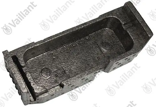 Isolierstück von Vaillant in rechteckiger Form mit eingelassener Vertiefung auf der Oberseite, hergestellt aus einem robusten Material.